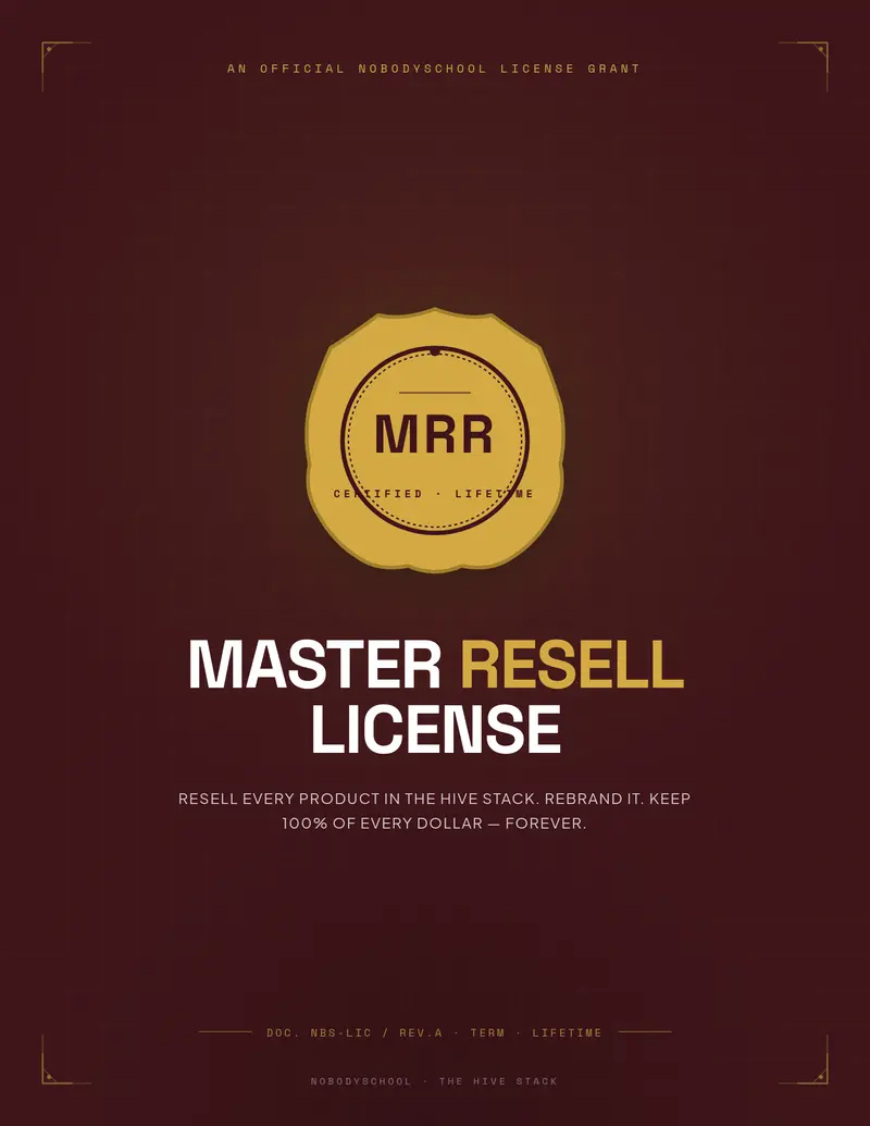 Master Resell Rights License — book cover